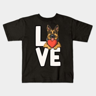 German Shepherd Love Kids T-Shirt